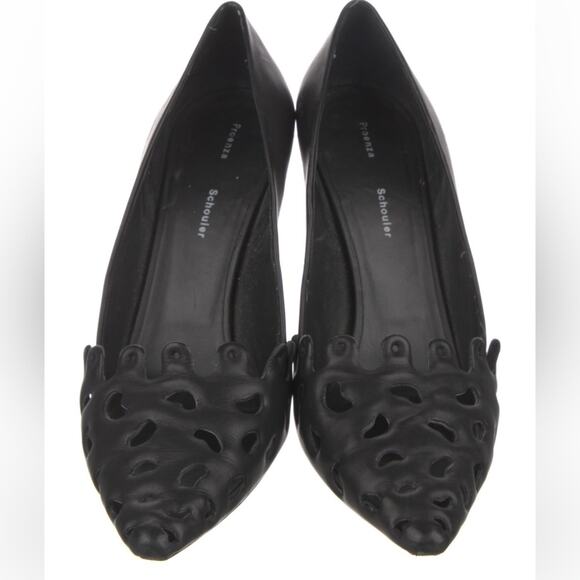 Proenza Schouler Cut Out Point Toe Black Leather Heels size 9.5 EU 39 1/2 - Picture 3 of 10